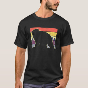 Camiseta Urso Pardo Retrô Vida Selvagem Floresta Animal Nat