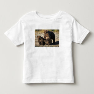 Camiseta Urso pardo, urso cinzento, porca com filhotes na c
