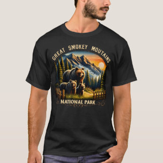 Camiseta Urso Parque Nacional das Grandes Montanhas Fumosas