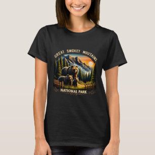 Camiseta Urso Parque Nacional Great Smokey Mountains Preto