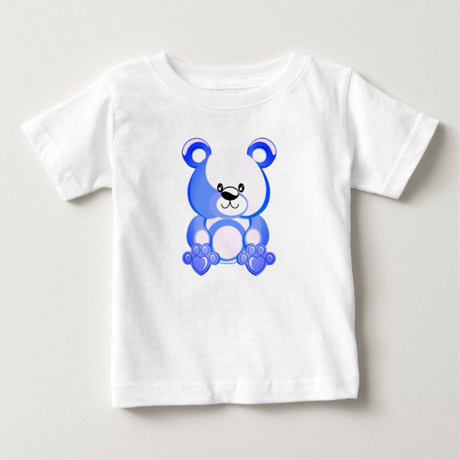 Camiseta Urso peludo azul, brinquedo de pelúcia, desenho (Frente)