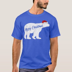 Camiseta Urso Polar Amante de os animais Xmas Santa Hat Urs