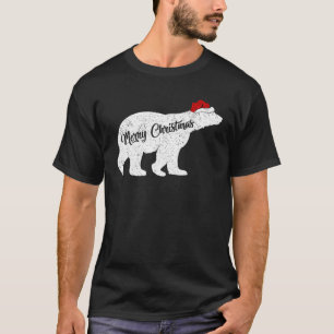 Camiseta Urso Polar Amante de os animais Xmas Santa Hat Urs