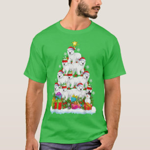 Camiseta Urso Polar Ao Longo Do Xmas Luz Um Urso Polar Engr