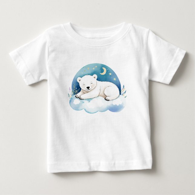 Camiseta Urso Polar Bonito na Lua - (Frente)