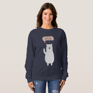 Camiseta Urso Polar Bonito na Neve diz Olá