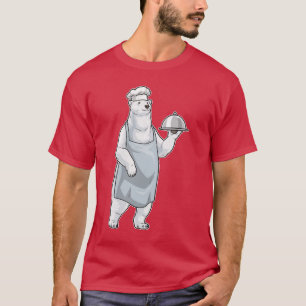 Camiseta Urso polar Chef Servindo prato Cozinheiro