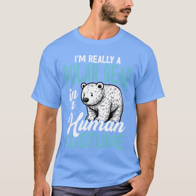 Camiseta Urso Polar com Fantasia de Humano Presente Diverti (Frente)