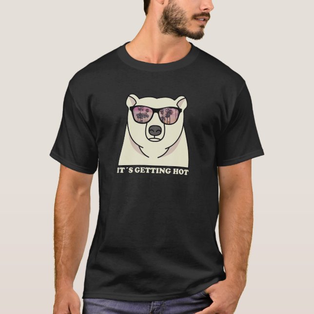 Camiseta Urso Polar com Óculos Solares Mudanças Climáticas  (Frente)