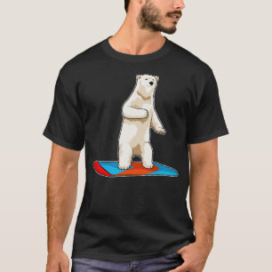 Camiseta Urso polar como Snowboarder com Snowboard
