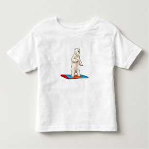 Camiseta Urso polar como Snowboarder com Snowboard