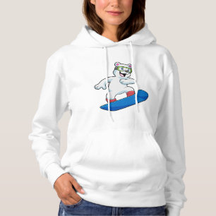 Camiseta Urso polar como Snowboarder com Snowboard