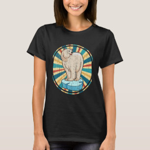 Camiseta Urso Polar De Animais Do Ártico Retro