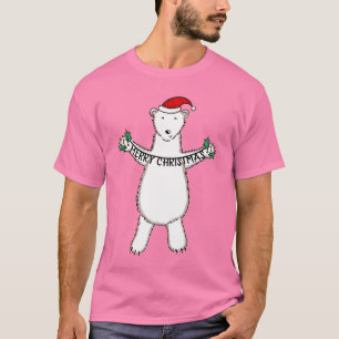 Camiseta Urso Polar de Natal Bonito Personalizado