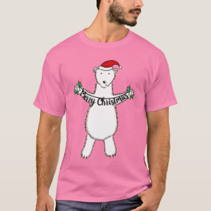 Camiseta Urso Polar de Natal Bonito Personalizado