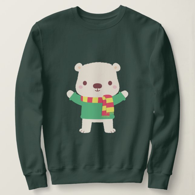 Camiseta Urso Polar de Natal Fofo (Frente do Design)