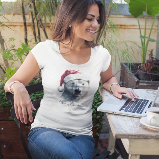 Camiseta Urso Polar de Natal, personalizável (Criador carregado)