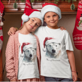 Camiseta Urso Polar de Natal, personalizável