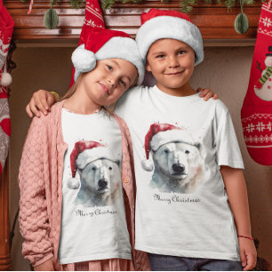 Camiseta Urso Polar de Natal, personalizável
