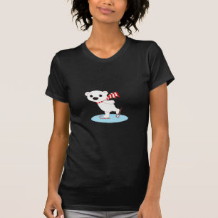 Camiseta Urso Polar de Pele de Gelo em Skates de Canela Doc