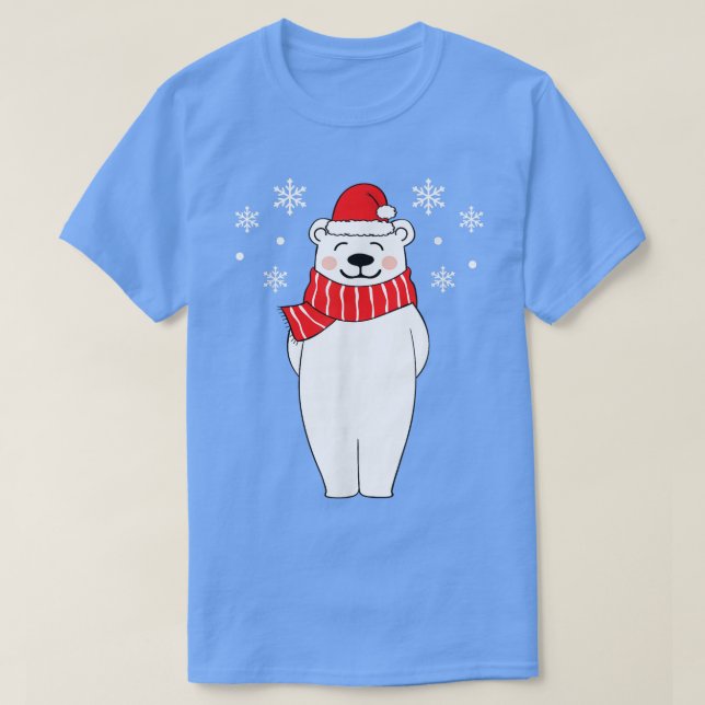 Camiseta Urso Polar De Pijama De Natal (Frente do Design)