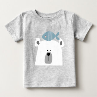 Camiseta Urso polar e peixe Scandi fofo
