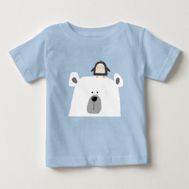 Camiseta Urso polar e pinguim Scandi cute (Frente)