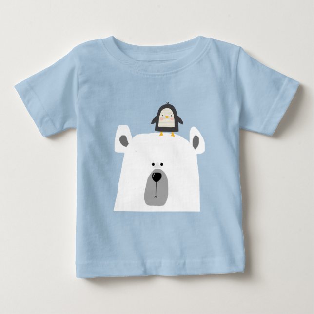 Camiseta Urso polar e pinguim scandi fofo (Frente)