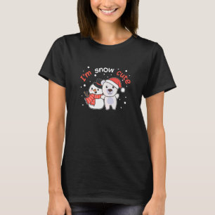 Camiseta Urso Polar Eu Sou Boneco de Neve Fofo Pun de Neve