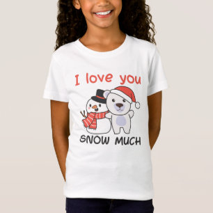Camiseta Urso Polar Eu Te Amo Neve Muito Pun Neve