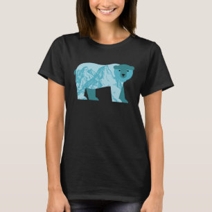 Camiseta Urso Polar Feito A Partir De Montanhas De Boné De 