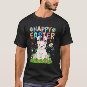 Camiseta Urso Polar Feliz Caça ao Ovo de Páscoa Orelha de C