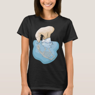 Camiseta Urso Polar Ice Chão Cheia Esqueleto Esqueleto Alte