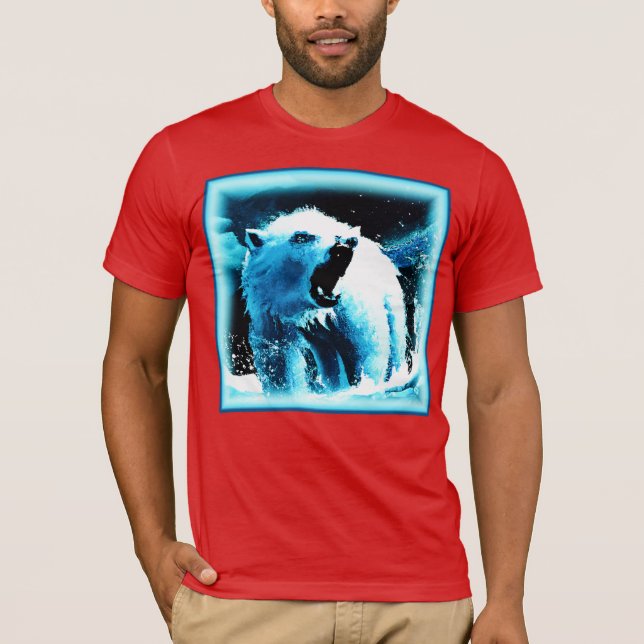 Camiseta "Urso Polar Irritado" - Pintura Bonita. Comprar Ag (Frente)