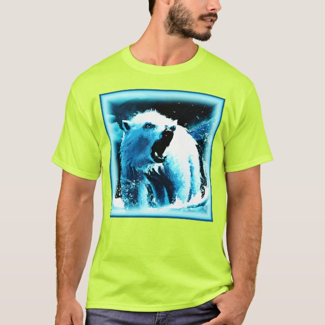 Camiseta "Urso Polar Irritado" - Pintura Bonita. Comprar Ag (Frente)