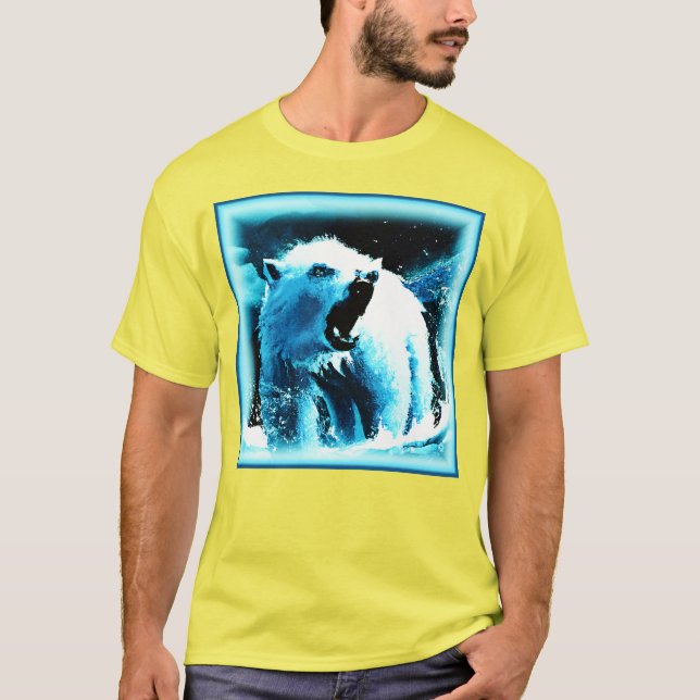 Camiseta "Urso Polar Irritado" - Pintura Bonita. Comprar Ag (Frente)