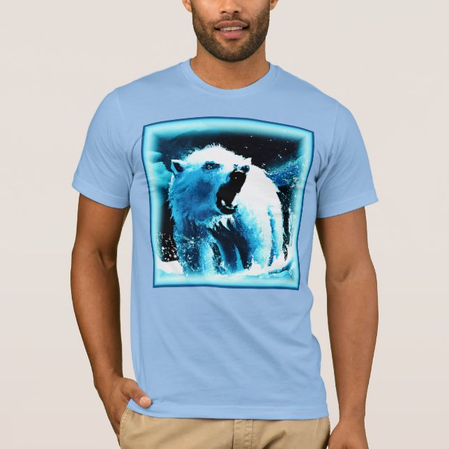 Camiseta "Urso Polar Irritado" - Pintura Bonita. Comprar Ag (Frente)