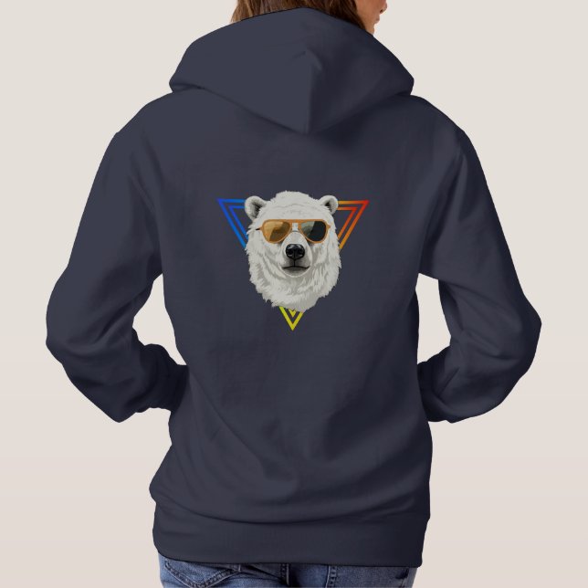 Camiseta Urso Polar legal com Hoodie de Óculos Solares (Verso)