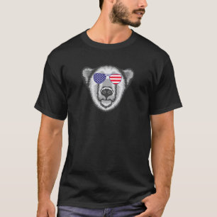 Camiseta Urso Polar Legal Usando Óculos De Sol Da Bandeira