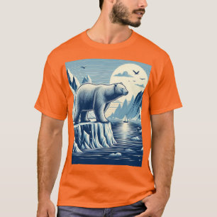 Camiseta Urso Polar Majestoso em Pé no Ártico Iceberg