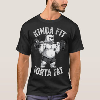 Camiseta Urso Polar Meio em Forma Meio Gordo Levantamento d