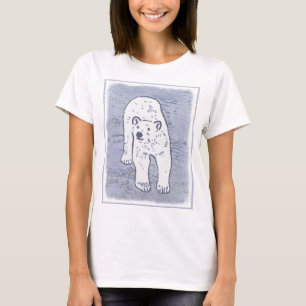 Camiseta Urso Polar na Pintura do Gelo - Arte Original da V