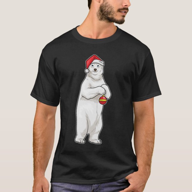 Camiseta Urso polar Natal bola de Natal (Frente)