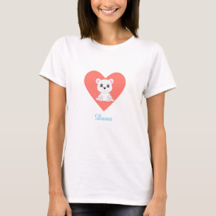 Camiseta Urso Polar no Coração & Caligrafia