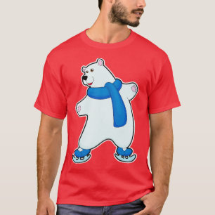 Camiseta Urso polar patinando no gelo com Scarf