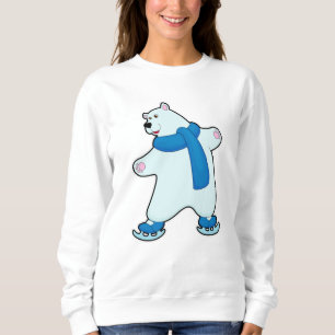 Camiseta Urso polar patinando no gelo com Scarf
