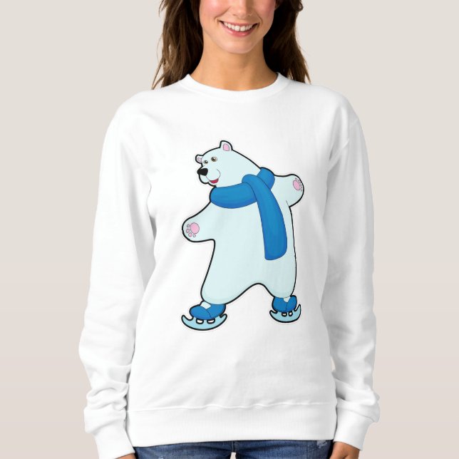 Camiseta Urso polar patinando no gelo com Scarf (Frente)