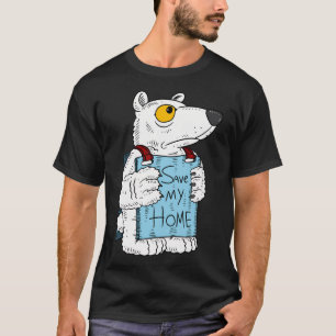 Camiseta Urso Polar Salve O Ártico. Alterações Climáticas.