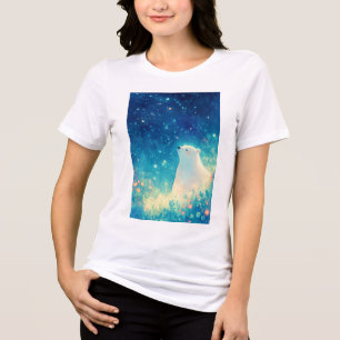 Camiseta Urso Polar Sob o Céu Ártico