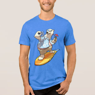 Camiseta Urso Polar Surfista Engraçado Coquetel & Cartoon d